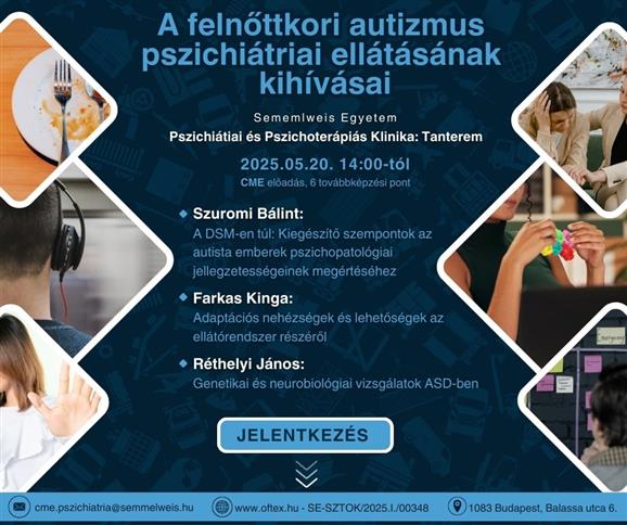 A felntt autizmus (ASD) pszichitriai elltsnak kihvsai - elads